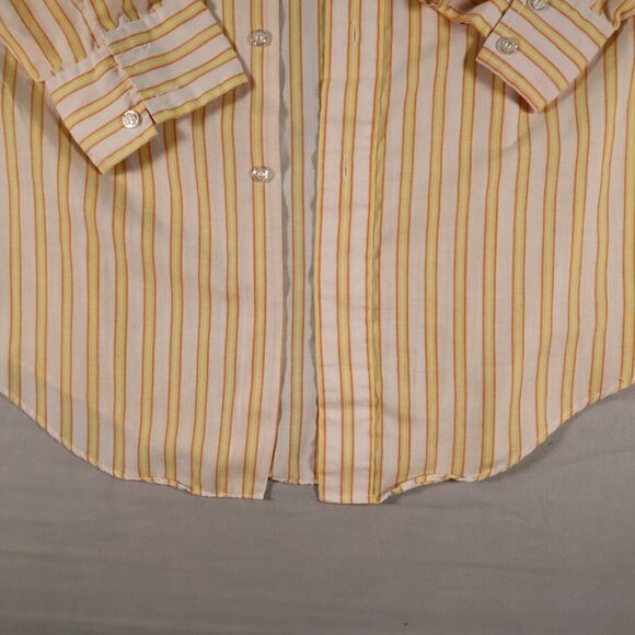 Vintage BVD 70s Neva Press Light Cotton Striped Mens Shirt Long Sleeve 16 1/2 34 - Picture 5 of 11